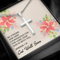Get Well Soon Silver Cross Necklace with Inspirational Message Card - in Natural Pink