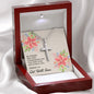Get Well Soon Silver Cross Necklace with Inspirational Message Card - in Natural Pink
