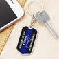 Best Kind of Dad Raises A Police Officer - Customized Graphic-Dog Tag Keychain-Gift For Police Dad