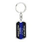 Best Kind of Dad Raises A Police Officer - Customized Graphic-Dog Tag Keychain-Gift For Police Dad