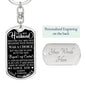 Beyond My Control-Customized Graphic-Dog Tag Keychain for Husband