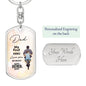 Dad My First Hero-Customized Graphic-Dog Tag Keychain-Gift For Dad