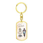 Dad My First Hero-Customized Graphic-Dog Tag Keychain-Gift For Dad