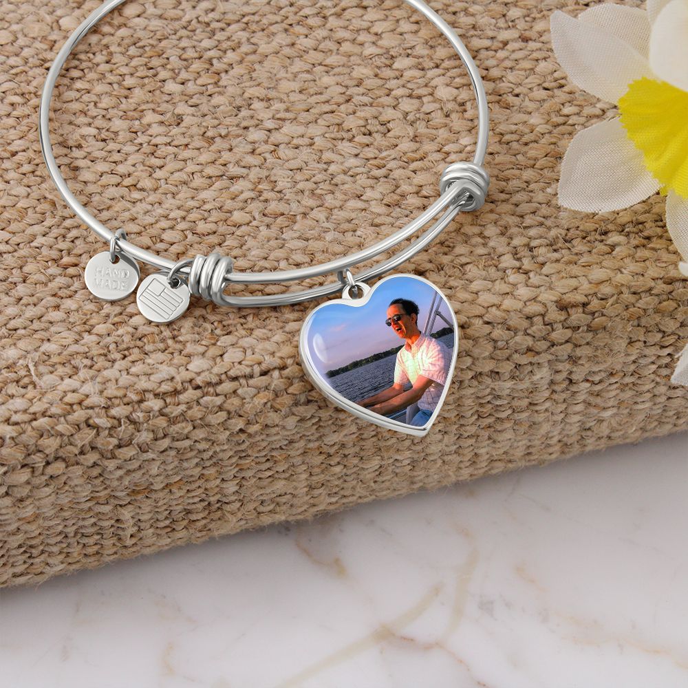 Heart Bangle-In Loving Memory-Son and Brother