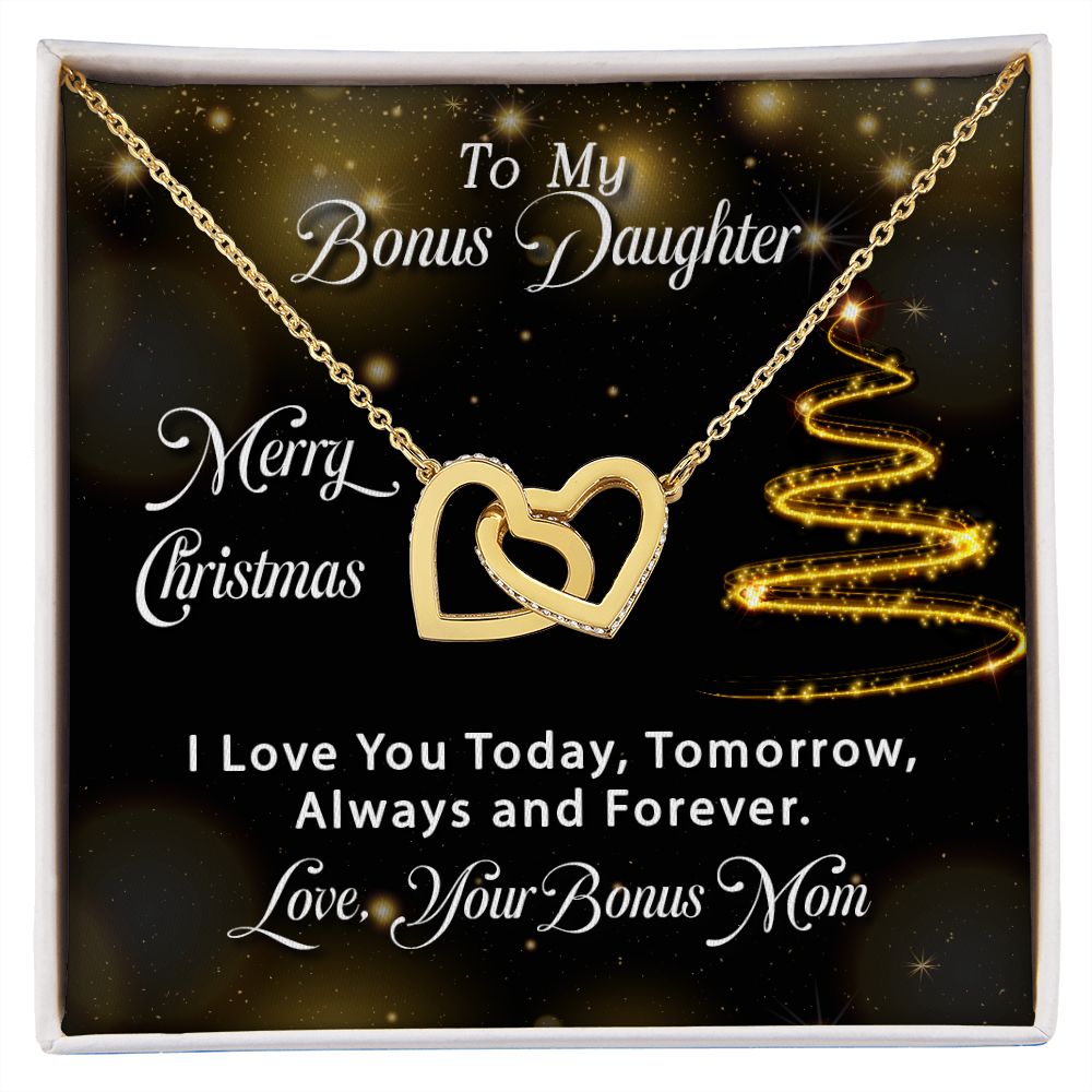 Bonus Daughter - Merry Christmas - Interlocking Hearts