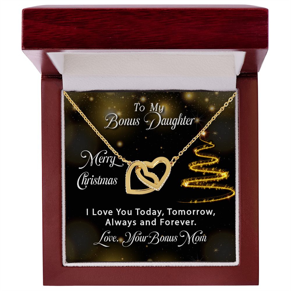 Bonus Daughter - Merry Christmas - Interlocking Hearts