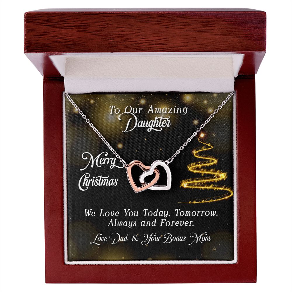 Interlocking Heart Necklace - Daughter - Today, Tomorrow, Always