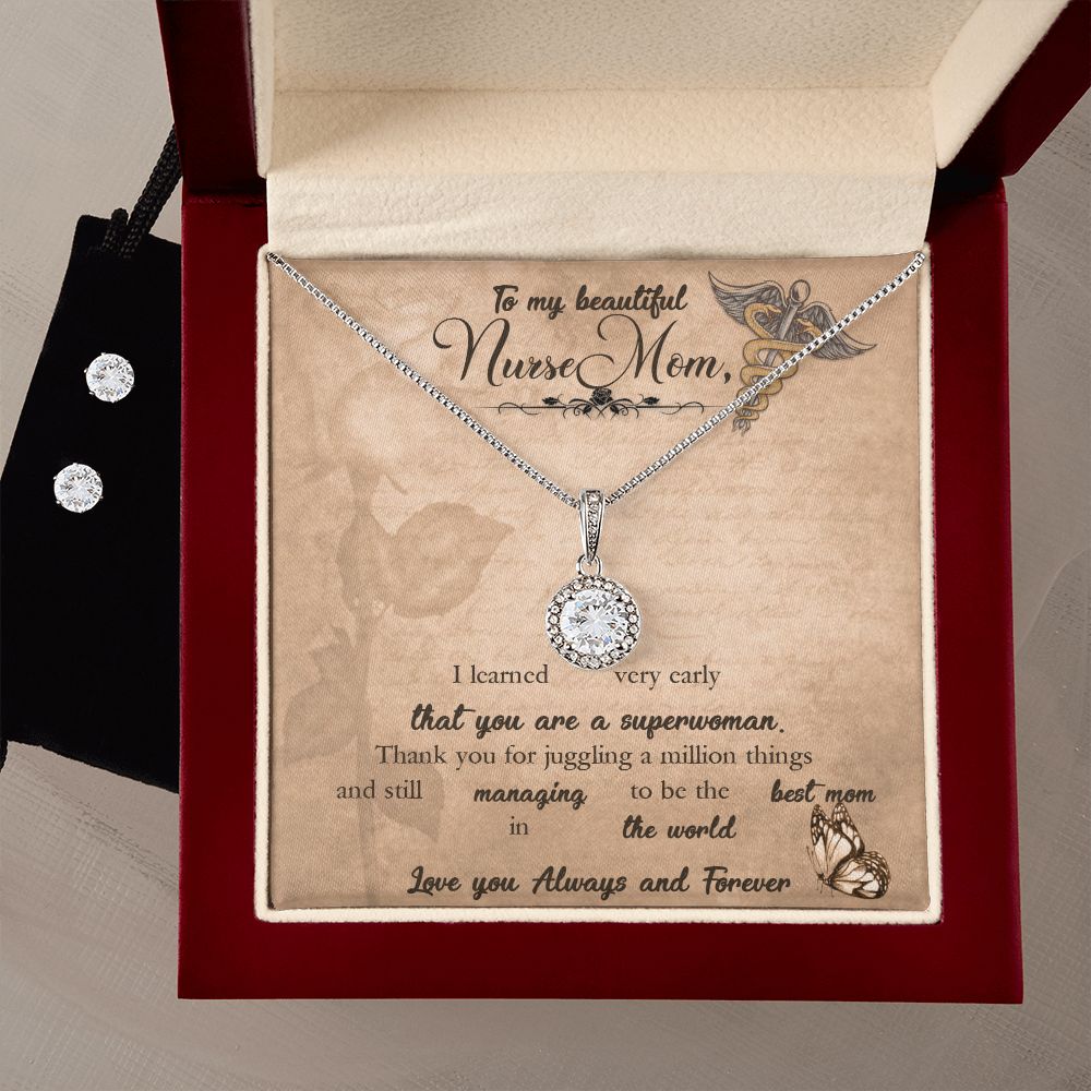 Eternal Hope Necklace & CZ Earrings for my Nurse Mom