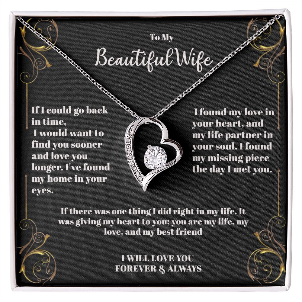 Endless Love Heart Pendant-Forever & Always Necklace for Wife