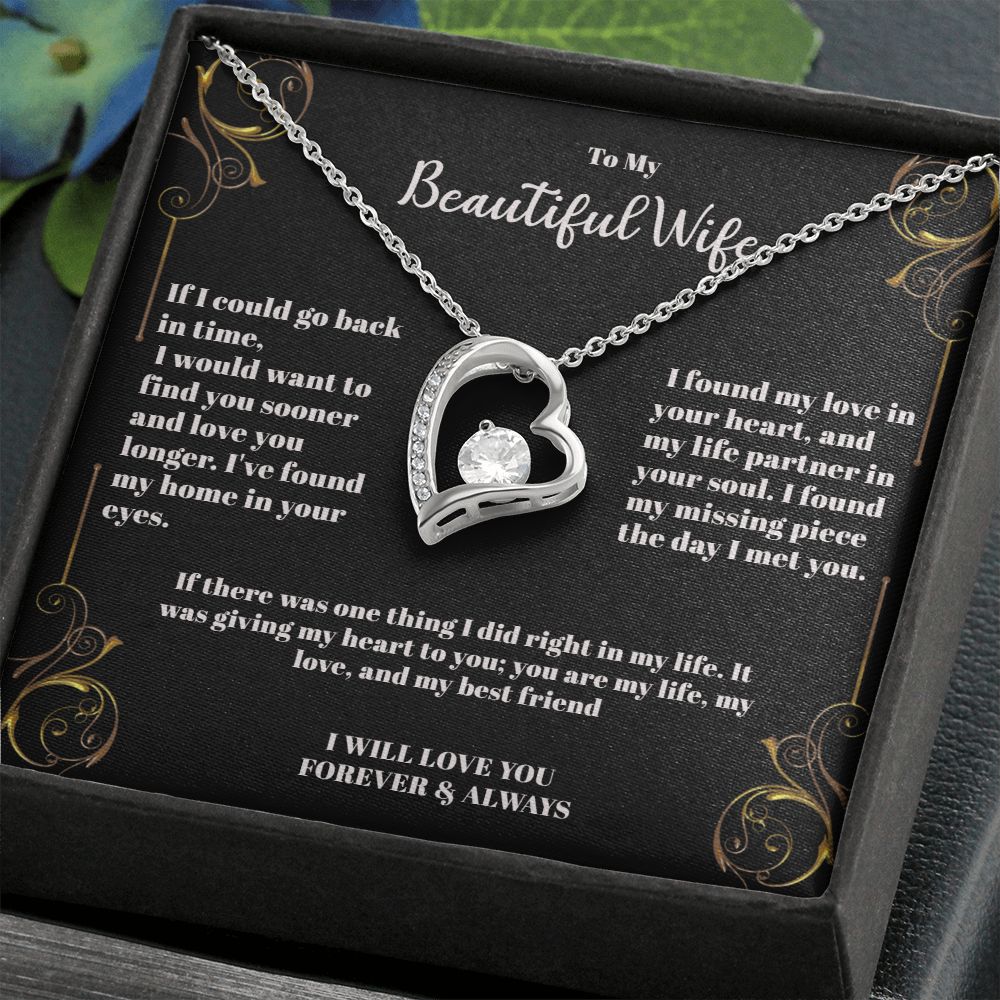 Endless Love Heart Pendant-Forever & Always Necklace for Wife