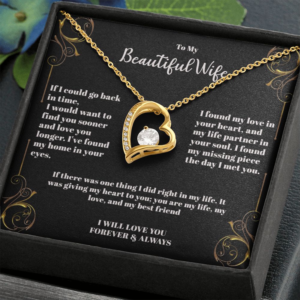 Endless Love Heart Pendant-Forever & Always Necklace for Wife