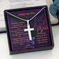 Stainless Steel Cross Necklace-Gift for Sister-w/Luxury Style Gift Box