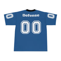 Load image into Gallery viewer, Unisex Football Jersey &quot;I&#39;M ALL DOG OUT HERE&#39; Blue and White
