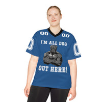 Load image into Gallery viewer, Unisex Football Jersey-ALL DOG OUT HERE
