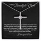My Beautiful Mom - I'm Glad God Chose You - CZ Cross Necklace