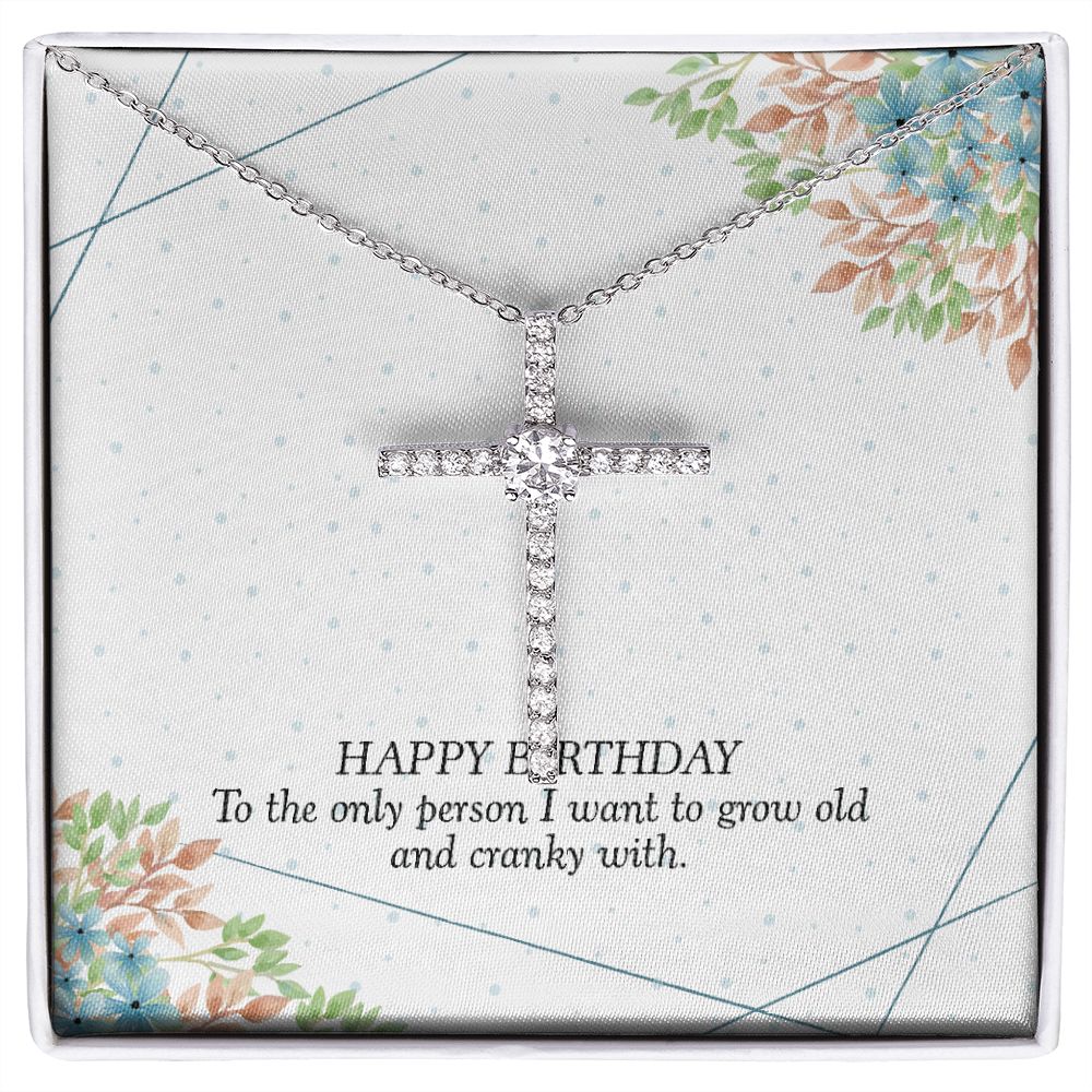 Happy birthday - CZ Cross Necklace