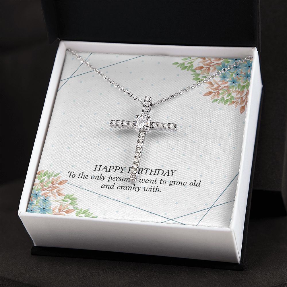 Happy birthday - CZ Cross Necklace