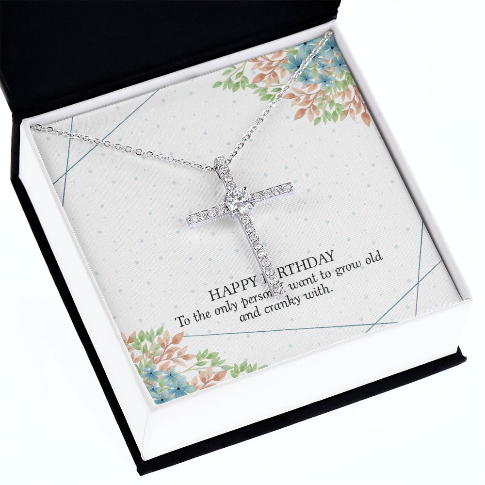 Happy birthday - CZ Cross Necklace