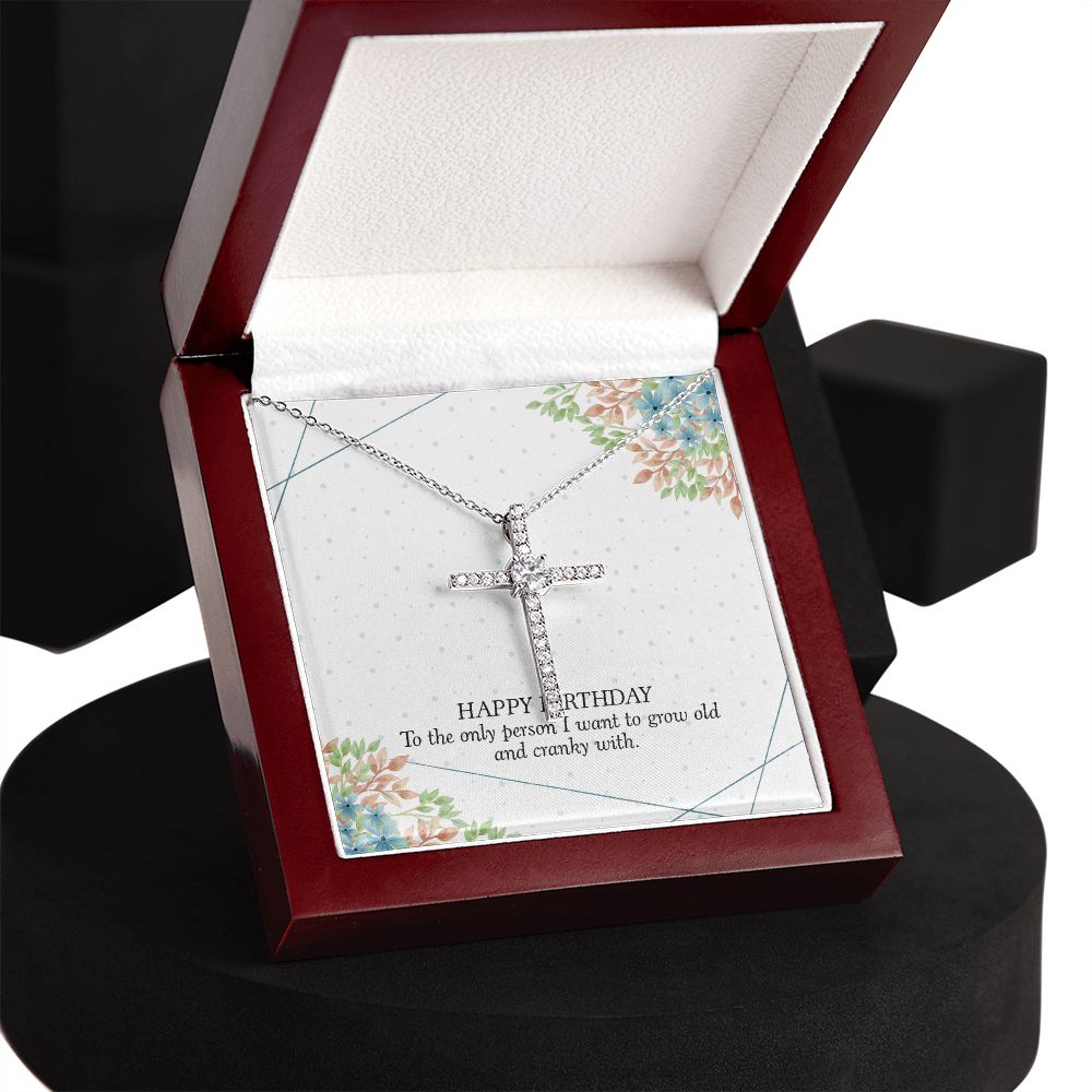 Happy birthday - CZ Cross Necklace