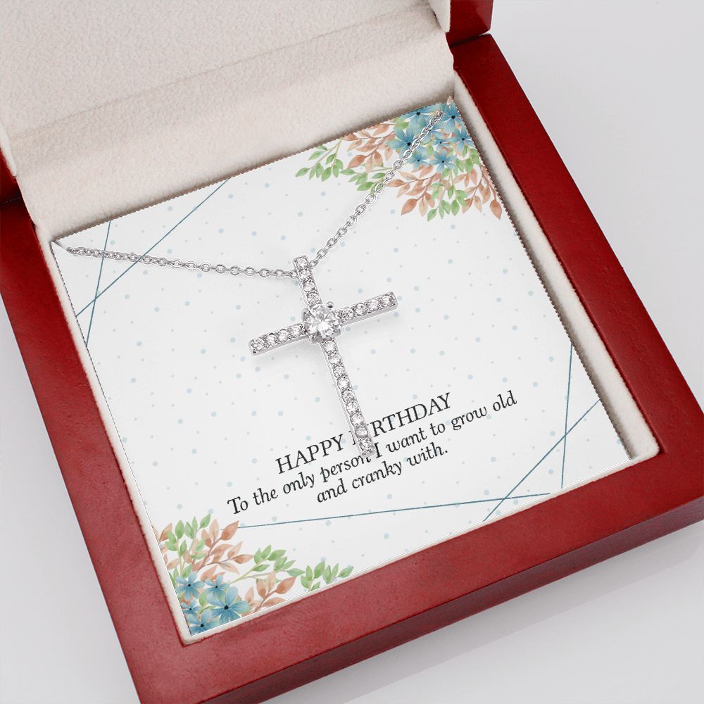 Happy birthday - CZ Cross Necklace