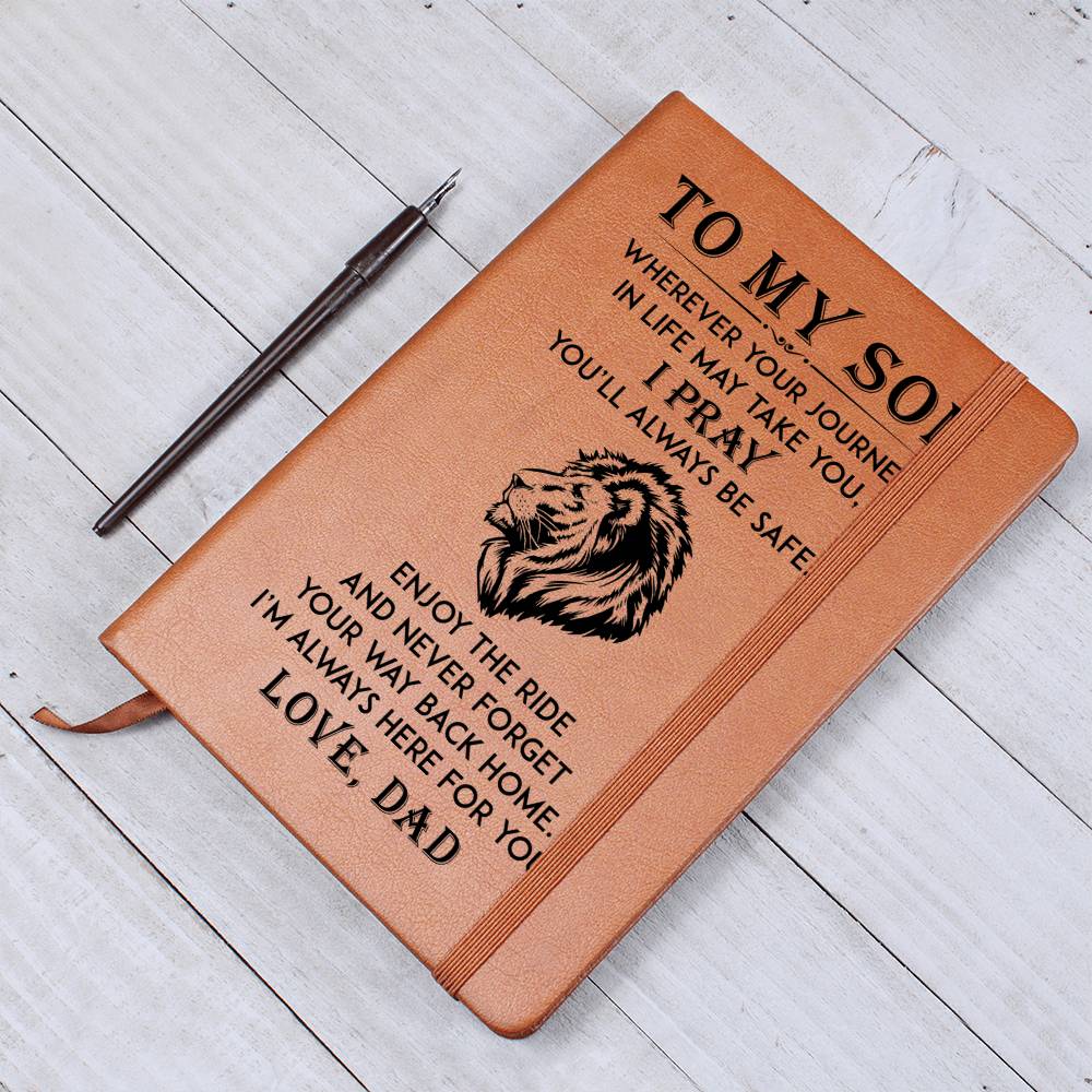 Leather Graphic Journal: Wherever Your Journey Son-Dad