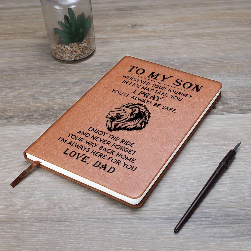 Leather Graphic Journal: Wherever Your Journey Son-Dad