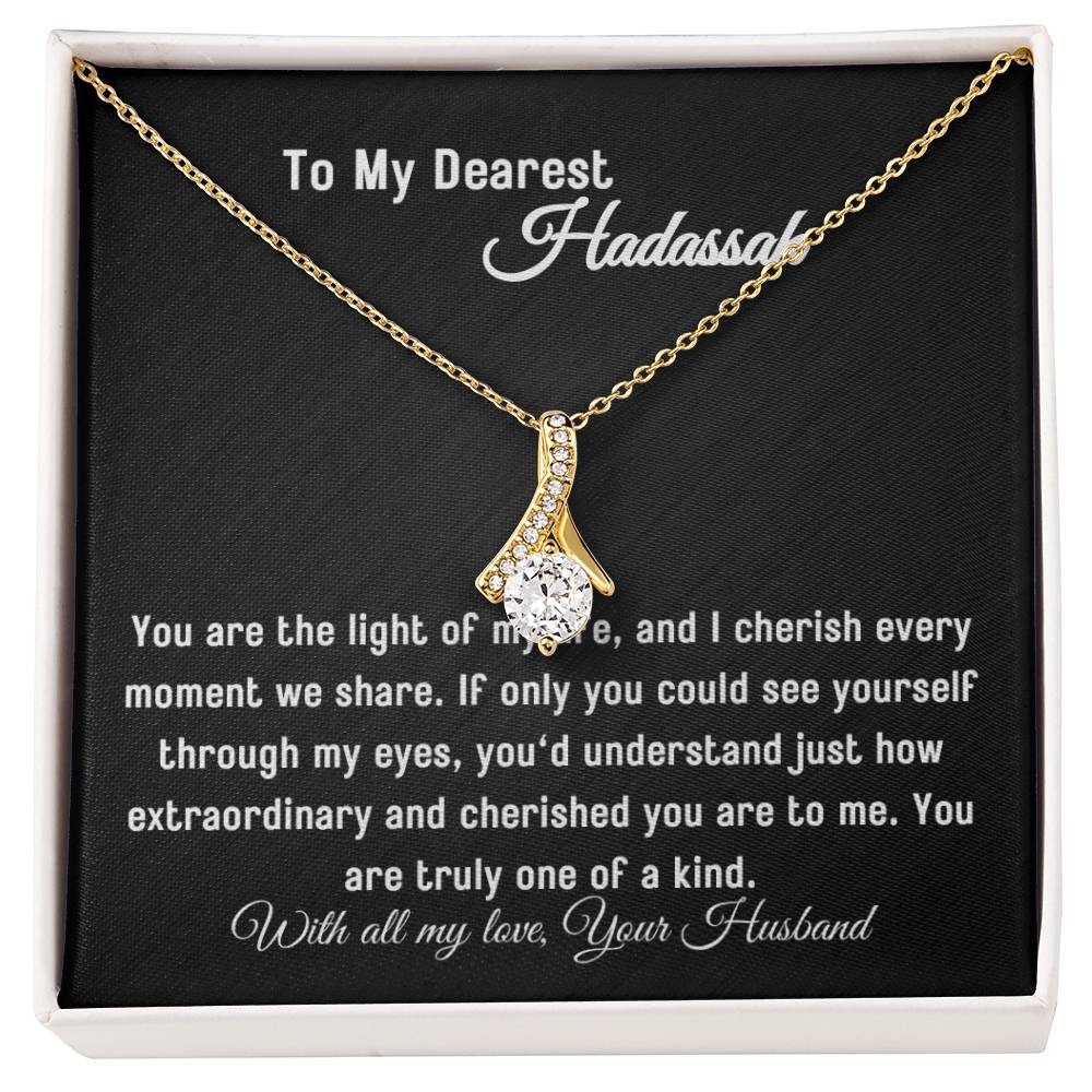 To My Wife - Light of My Life - Eternal Love Ribbon Necklace