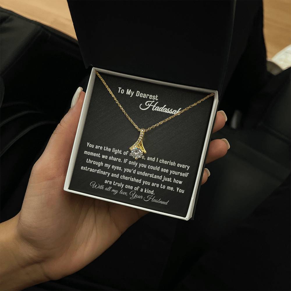 To My Wife - Light of My Life - Eternal Love Ribbon Necklace