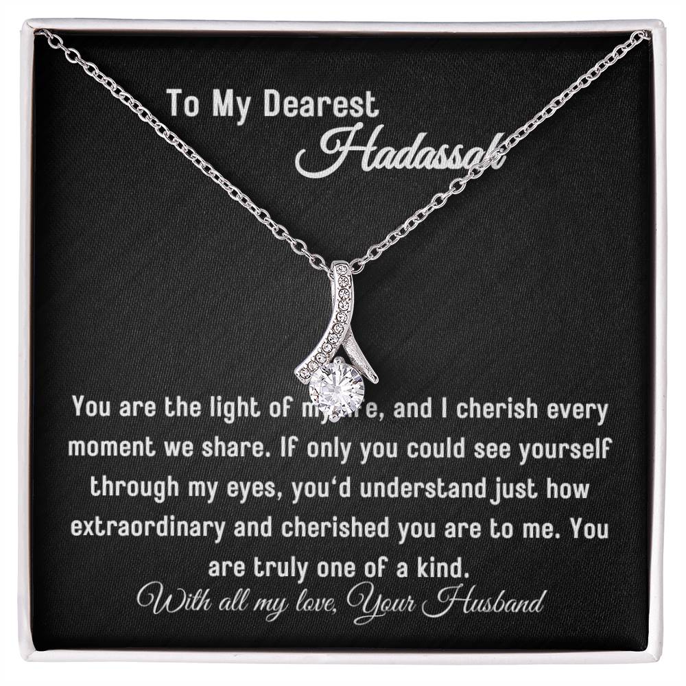 To My Wife - Light of My Life - Eternal Love Ribbon Necklace