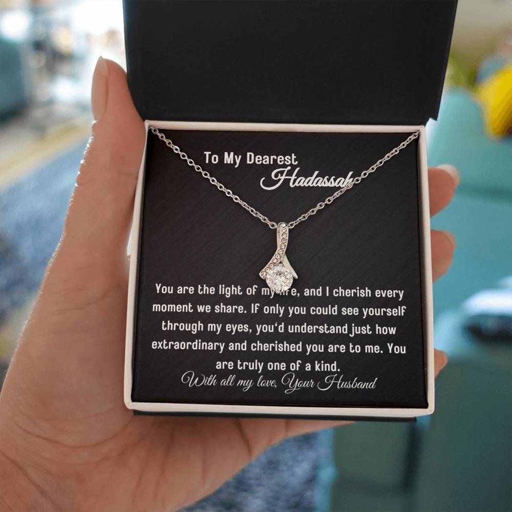 To My Wife - Light of My Life - Eternal Love Ribbon Necklace