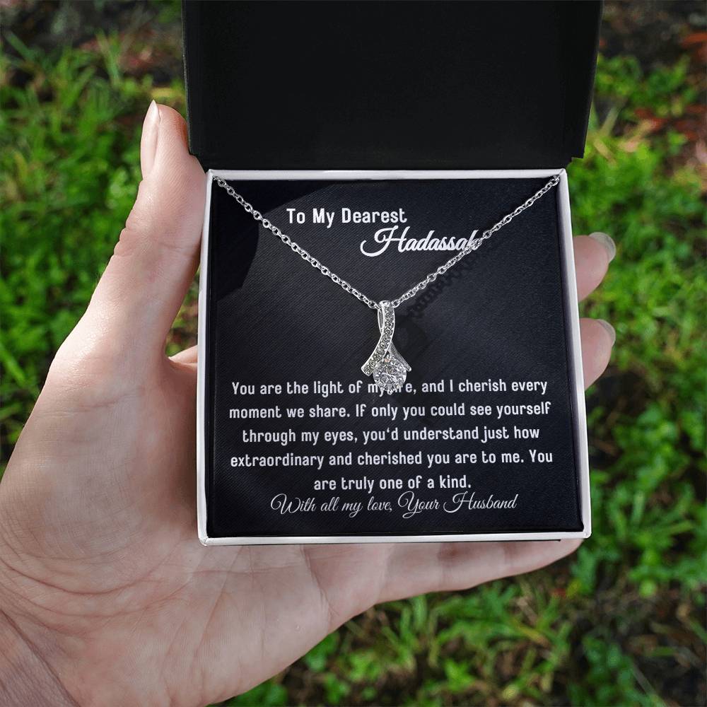 To My Wife - Light of My Life - Eternal Love Ribbon Necklace