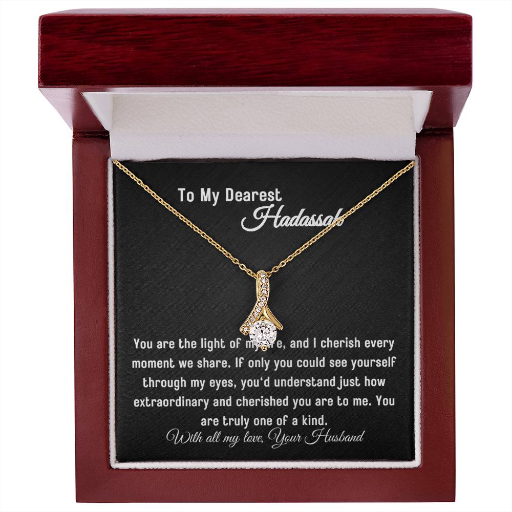 To My Wife - Light of My Life - Eternal Love Ribbon Necklace