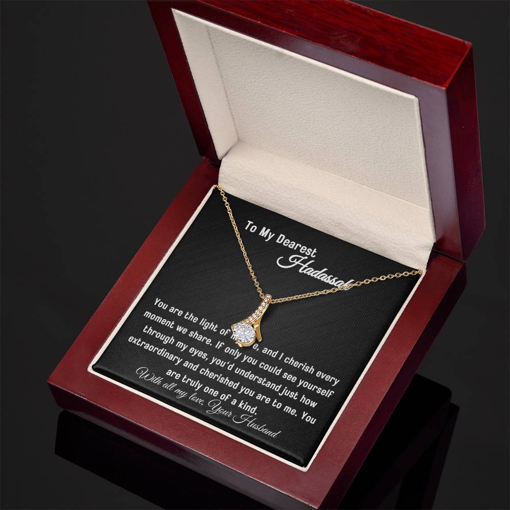 To My Wife - Light of My Life - Eternal Love Ribbon Necklace