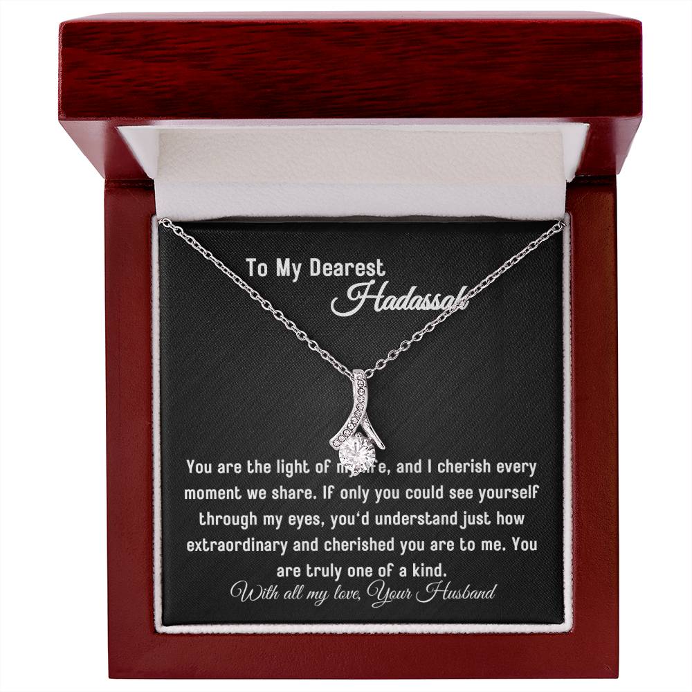 To My Wife - Light of My Life - Eternal Love Ribbon Necklace