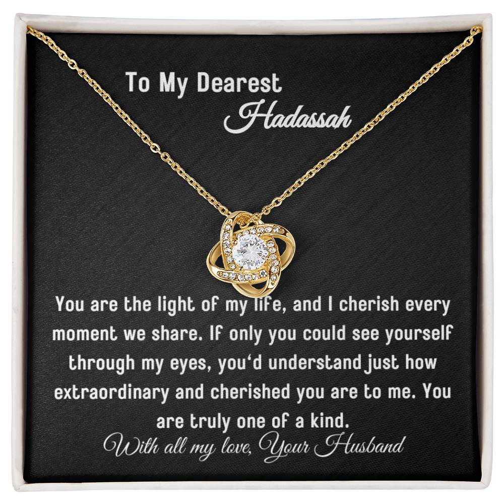 To My Wife - Light of My Life - Love Knot Necklace