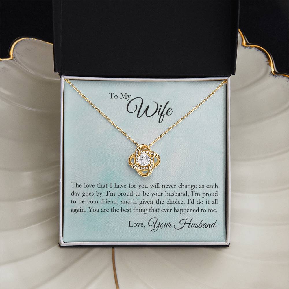 To My Wife-The Love That I Have-Love Knot Necklace