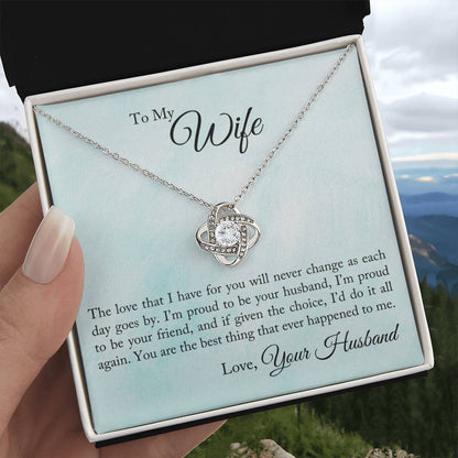 To My Wife-The Love That I Have-Love Knot Necklace