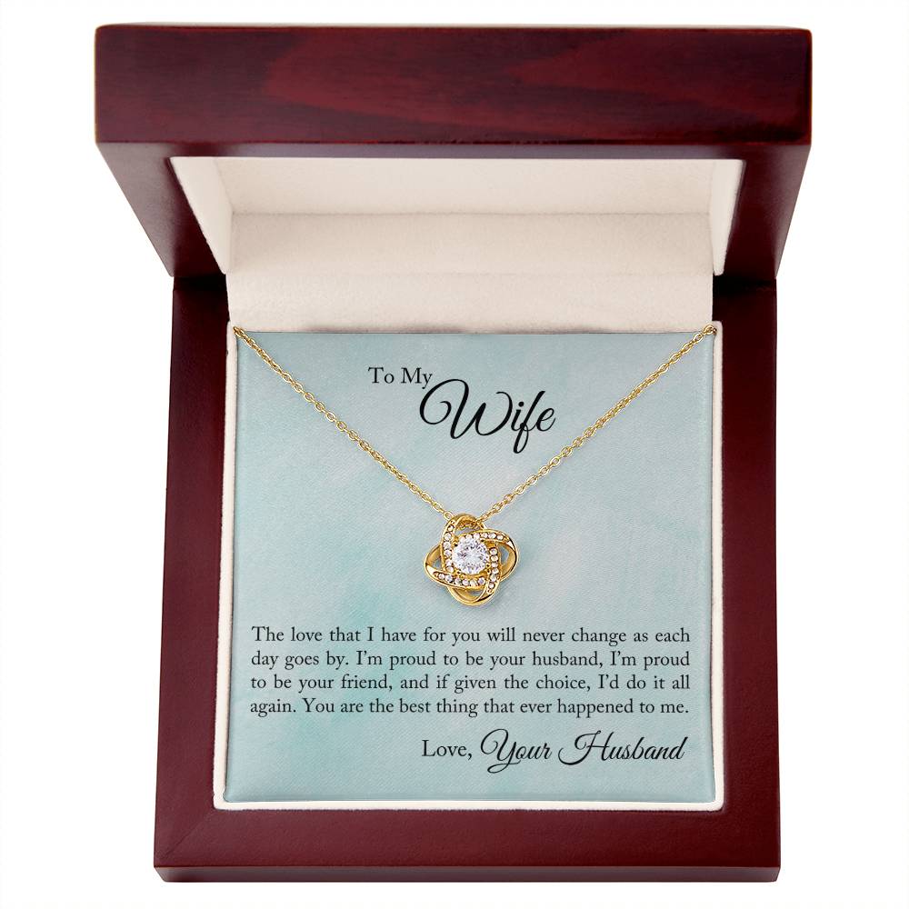 To My Wife-The Love That I Have-Love Knot Necklace