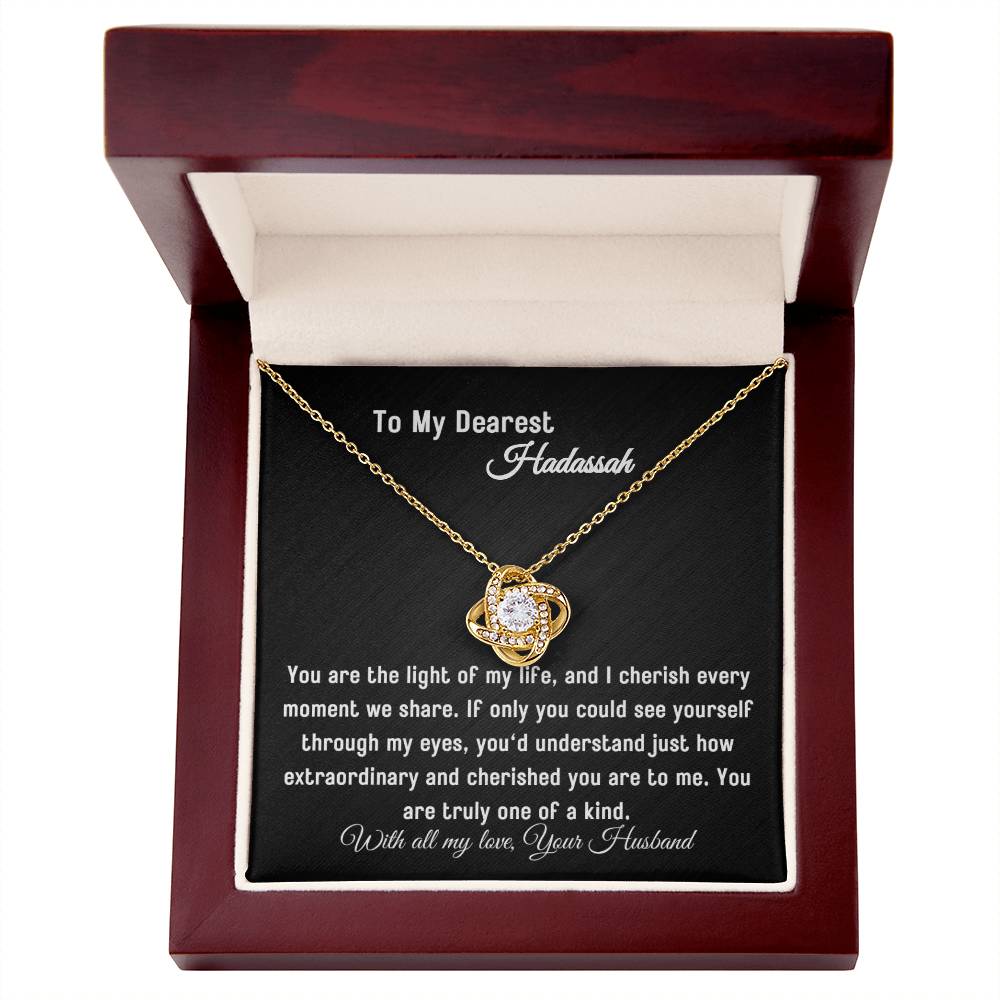 To My Wife - Light of My Life - Love Knot Necklace