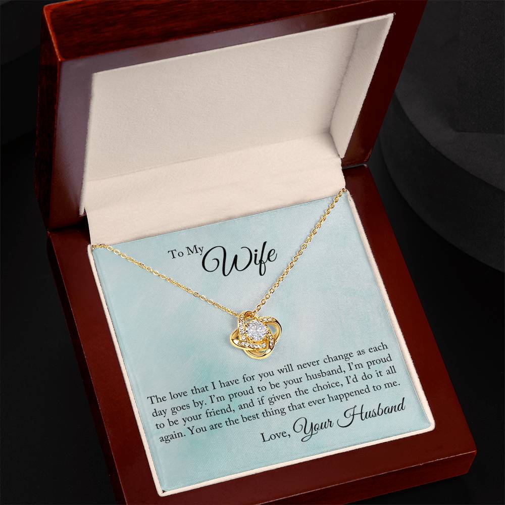 To My Wife-The Love That I Have-Love Knot Necklace