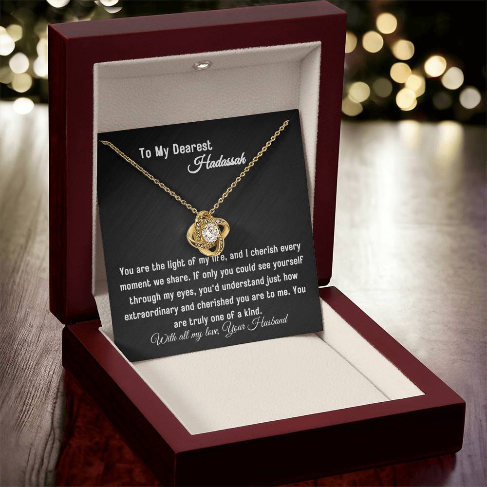 To My Wife - Light of My Life - Love Knot Necklace