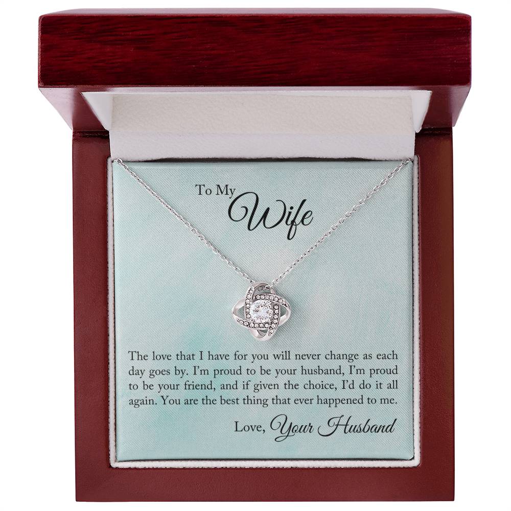 To My Wife-The Love That I Have-Love Knot Necklace