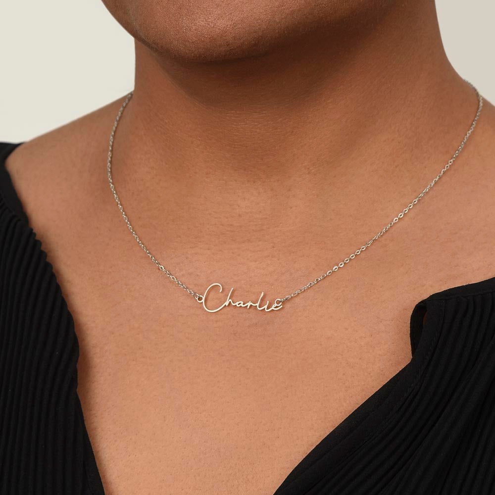 Bound By Love Cursive Name Necklace