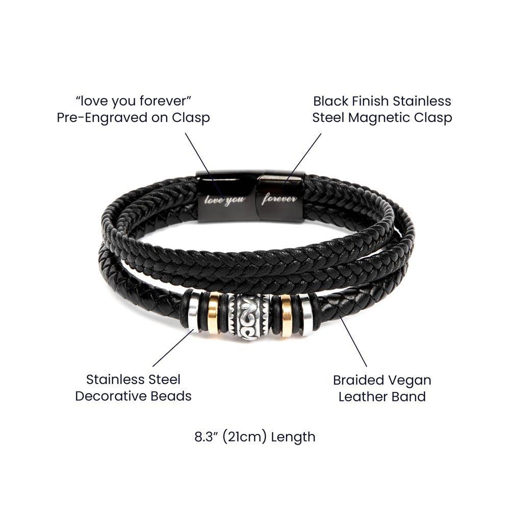 Eternal Serenity Vegan Leather Bracelet for Men