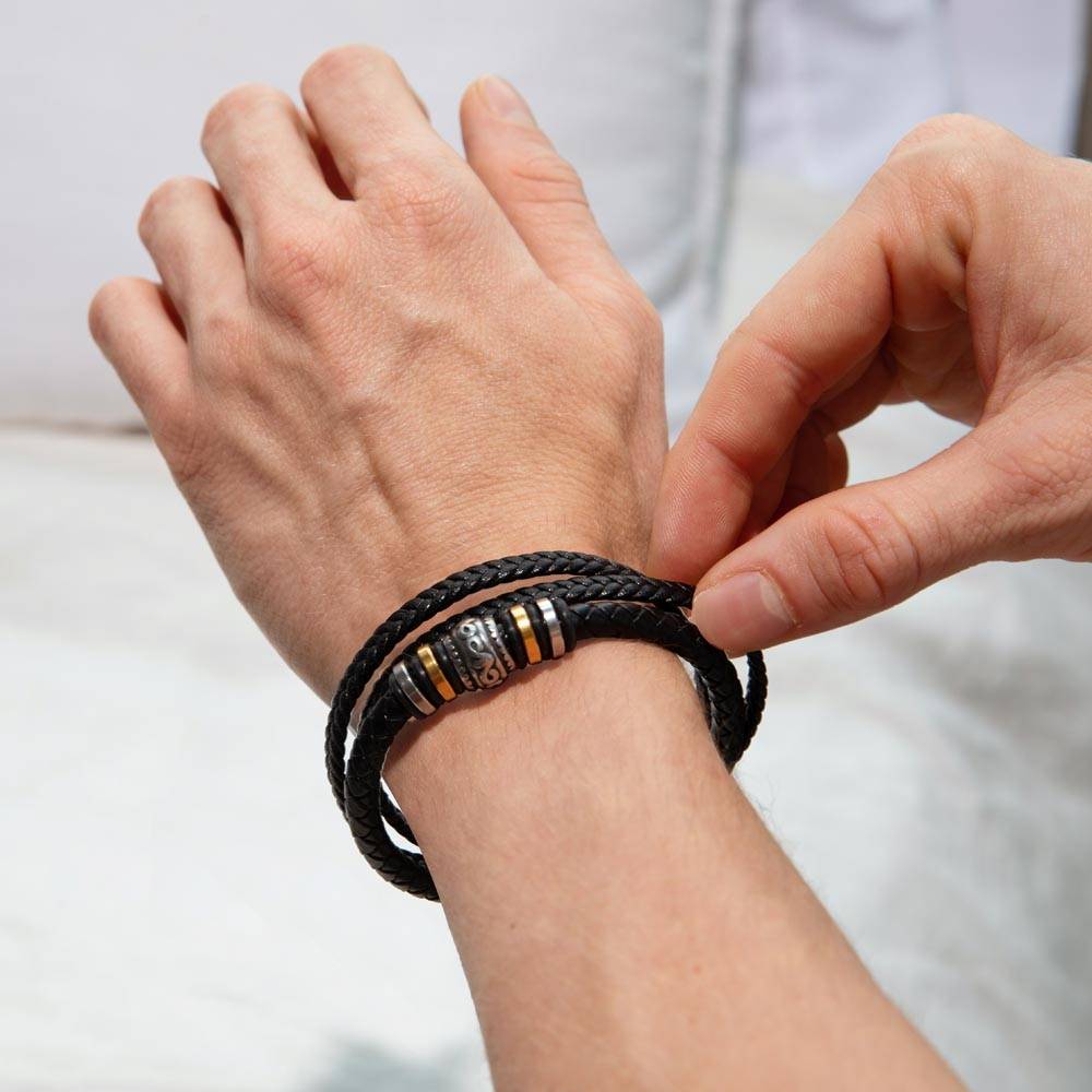 Eternal Serenity Vegan Leather Bracelet for Men