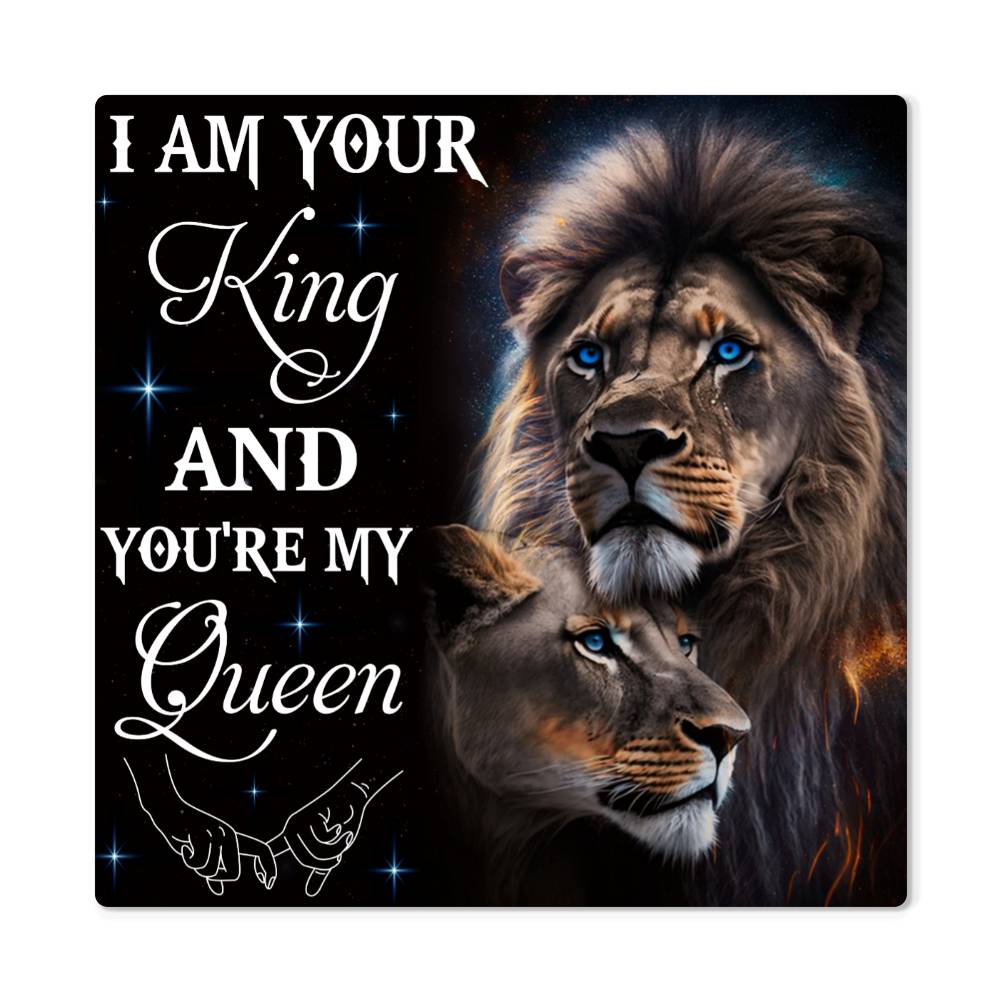 "Regal Love: Lion King & Lioness Wall Art"