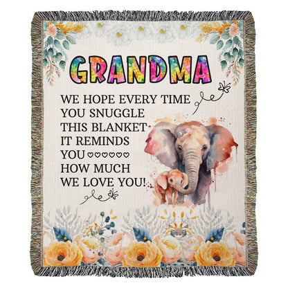 Grandma's Snuggle Blanket-Elephants