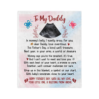 Load image into Gallery viewer, Sweet Embrace: Customized Baby Sonogram Velveteen Minky Blanket for Dad
