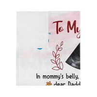 Load image into Gallery viewer, Sweet Embrace: Customized Baby Sonogram Velveteen Minky Blanket for Dad
