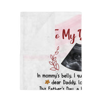 Load image into Gallery viewer, Sweet Embrace: Customized Baby Sonogram Velveteen Minky Blanket for Dad
